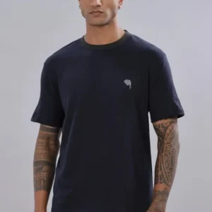 RFS007 || HS Navy || Round Neck Half Sleeve T-Shirt