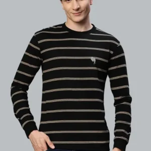 RFS008 || Black Stripes || Round Neck Full Sleeve T-Shirt