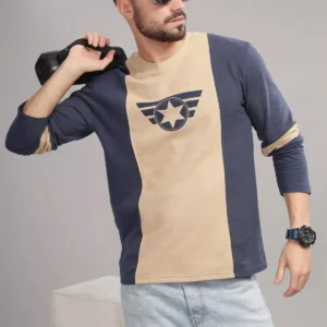 FS003 || Anchor Grey || Full Sleeve Round Neck T-Shirt