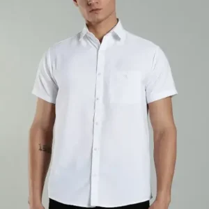 LS || White || Half Sleeve Shirts || 100% Cotton