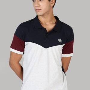 PR3 SS 005 ||NAVY& MAROON|| 100% Cotton Polo T-Shirt