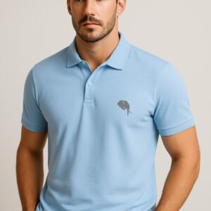 PR3 SS 003A  || Sky blue|| 100% Cotton Polo T-Shirt