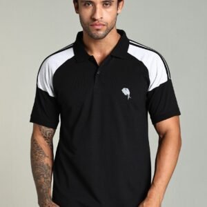 PR43||BLACK || 100% Cotton Polo T-Shirt
