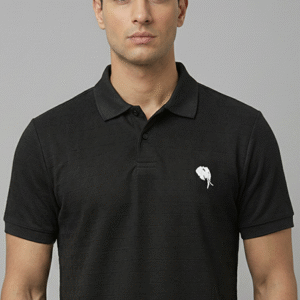 PR45||BLACK || 100% Cotton Polo T-Shirt