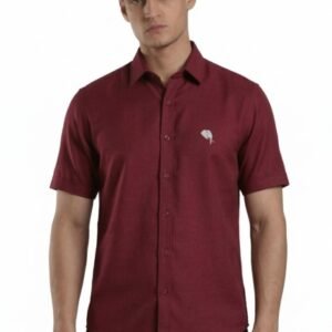 TS001||MAROON|| Half Sleeve Shirts || 100% Cotton