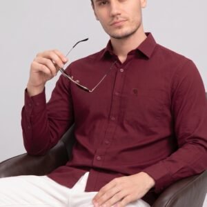 LS005||WINE||Full Sleeve Shirts || 100% Cotton